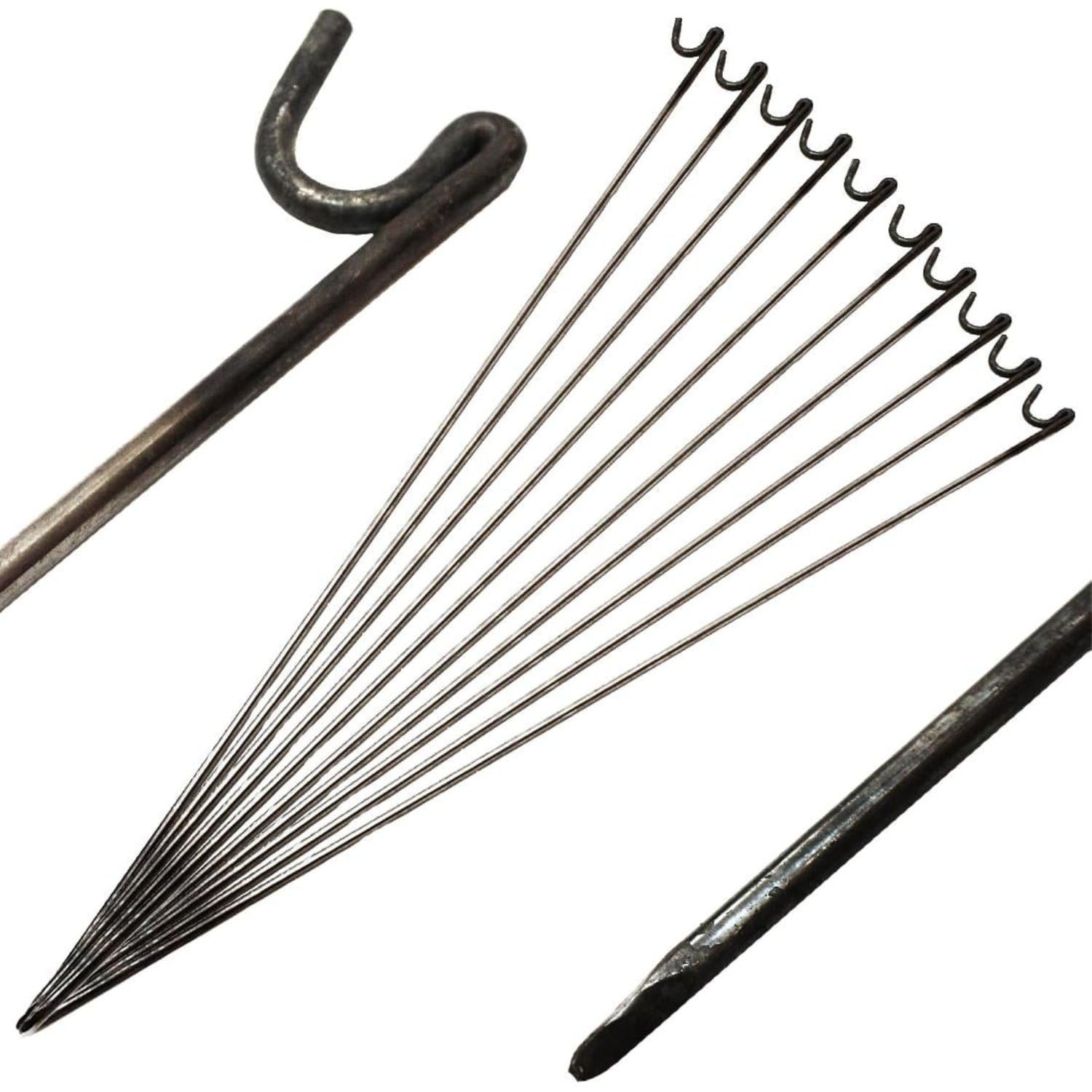Single steel fencing pin with shepherd crook hook