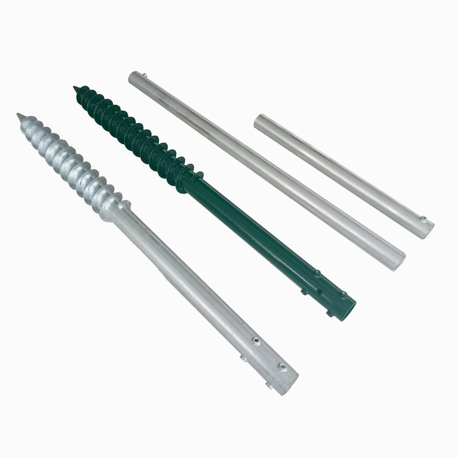 Helical pile ground screw series in different sizes
