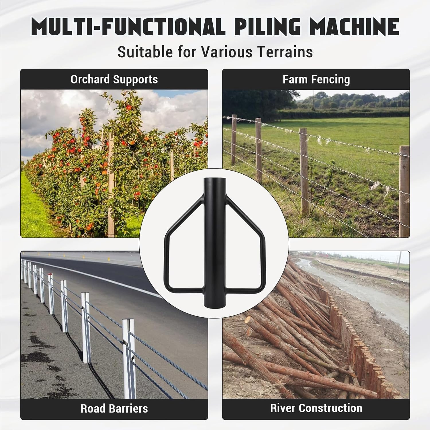 Post driver multi-functional terrains